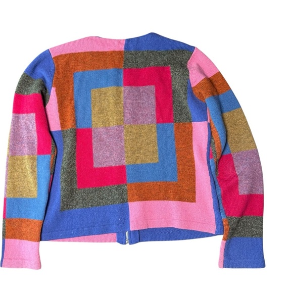 Sorbe Lambswool Colorful Zip Sweater Cardigan. small. - Picture 6 of 9